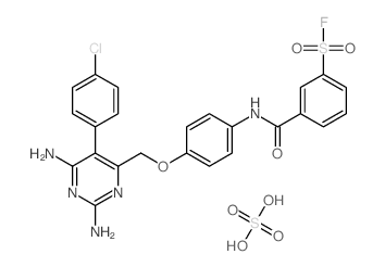 3-[[4-[[2,6-diamino-5-(4-chlorophenyl)pyrimidin-4-yl]methoxy]phenyl]carbamoyl]benzenesulfonyl fluoride; sulfuric acid picture