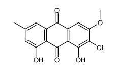 1,8-Dihydroxy-3-methyl-6-methoxy-7-chloroanthracene-9,10-dione structure