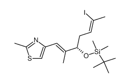 tert-Butyldimethylsilyl {(1S,3Z)-4-iodo-1-[(E)-1-methyl-2-(2-methyl-1,3-thiazol-4-yl)-1-ethenyl]-3-pentenyl} ether Structure