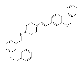 1,4-Piperazinediamine,N1,N4-bis[[3-(phenylmethoxy)phenyl]methylene]-结构式