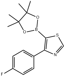 4-(4-Fluorophenyl)thiazole-5-boronic acid pinacol ester结构式