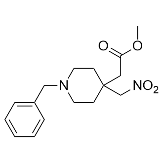 Methyl 2-(1-benzyl-4-(nitromethyl)piperidin-4-yl)acetate Structure