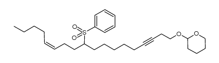 (Z)-2-((10-(phenylsulfonyl)octadec-13-en-3-yn-1-yl)oxy)tetrahydro-2H-pyran结构式