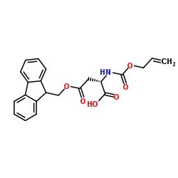 N-[(2-丙烯-1-基氧基)羰基]-L-天冬氨酸 4-(9H-芴-9-基甲基)酯结构式
