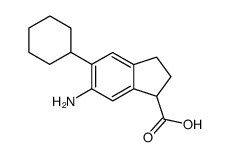 (+-)-6-Amino-5-cyclohexyl-1-indancarbonsaeure Structure