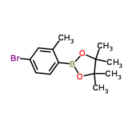 2-(4-溴-2-甲基苯基)-4,4,5,5-四甲基-1,3,2-二氧硼杂环戊烷结构式