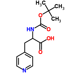 2-((叔丁氧羰基)氨基)-3-(吡啶-4-基)丙酸结构式