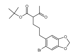 tert-butyl 2-acetyl-5-(6-bromobenzo[d][1,3]dioxol-5-yl)pentanoate结构式