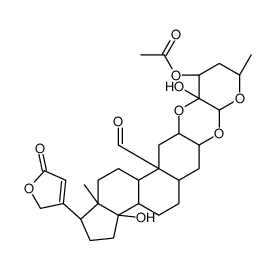 [2alpha(2S,3S,4S,6R),3beta,5alpha]-2,3-[[4-acetoxytetrahydro-3-hydroxy-6-methyl-2H-pyran-3,2-diyl]bis(oxy)]-14-hydroxy-19-oxocard-20(22)-enolide Structure