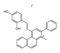 N-Methyl-2-phenyl-4-(2,4-dihydroxystyryl)-5,6-benzochinoliniumjodid结构式