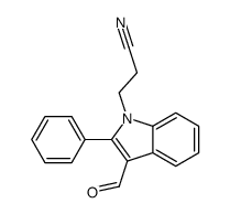 3-formyl-2-phenyl-1H-indole-1-propiononitrile structure