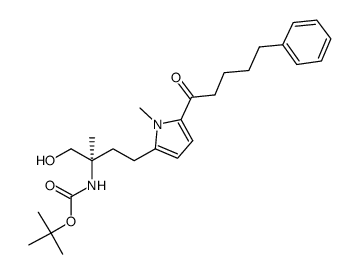 (2R)-2-t-Butoxycarbonylamino-2-methyl-4-[1-methyl-5-(5-phenylpentanoyl)pyrrol-2-yl]butan-1-ol Structure