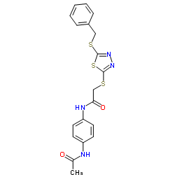 N-(4-Acetamidophenyl)-2-{[5-(benzylsulfanyl)-1,3,4-thiadiazol-2-yl]sulfanyl}acetamide Structure