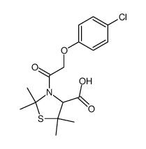 3-[(4-chloro-phenoxy)-acetyl]-2,2,5,5-tetramethyl-thiazolidine-4-carboxylic acid Structure
