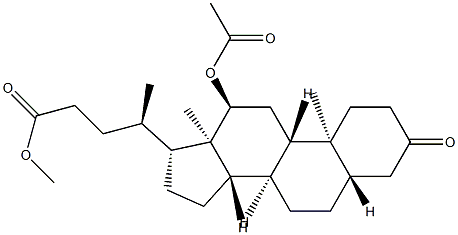 12α-Acetyloxy-3-oxo-5α-cholan-24-oic acid methyl ester structure