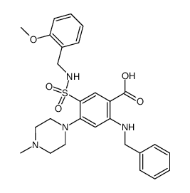 2-benzylamino-5-(2-methoxy-benzylsulfamoyl)-4-(4-methyl-piperazin-1-yl)-benzoic acid Structure