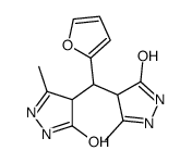 4-[furan-2-yl-(3-methyl-5-oxo-1,4-dihydropyrazol-4-yl)methyl]-3-methyl-1,4-dihydropyrazol-5-one结构式