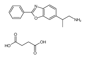 4-hydroxy-4-oxobutanoate,2-(2-phenyl-1,3-benzoxazol-6-yl)propylazanium结构式