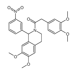 1-[6,7-dimethoxy-1-(3-nitrophenyl)-3,4-dihydro-1H-isoquinolin-2-yl]-2-(3,4-dimethoxyphenyl)ethanone结构式