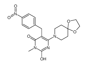 6-(1,4-dioxa-8-azaspiro[4.5]decan-8-yl)-3-methyl-5-[(4-nitrophenyl)methyl]-1H-pyrimidine-2,4-dione结构式