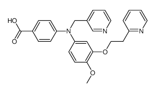 N-(4-methoxy-3-(2-(2-pyridylethoxy))phenyl)-N-(3-pyridylmethyl)-4-aminobenzoic acid结构式