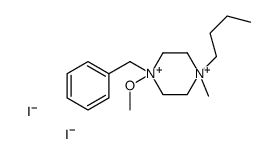 1-benzyl-4-butyl-1-methoxy-4-methylpiperazine-1,4-diium,diiodide Structure