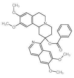 2-(6,7-Dimethoxyisoquinolin-1-yl)-9,10-dimethoxy-1,3,4,6,7,11b-hexahydro-2H-pyrido[2,1-a]isoquinolin-2-yl benzoate结构式