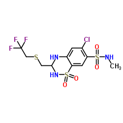 6-Chloro-3,4-dihydro-N-Methyl-3-[[(2,2,2-trifluoroethyl)thio]Methyl]-2H-1,2,4-benzothiadiazine-7-sulfonamide 1,1-Dioxide structure