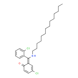 (6E)-4-chloro-6-[(2-chlorophenyl)-(tetradecylamino)methylidene]cyclohe xa-2,4-dien-1-one结构式