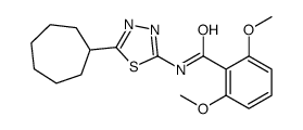 N-(5-cycloheptyl-1,3,4-thiadiazol-2-yl)-2,6-dimethoxybenzamide结构式