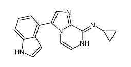N-cyclopropyl-3-(1H-indol-4-yl)imidazo[1,2-a]pyrazin-8-amine Structure