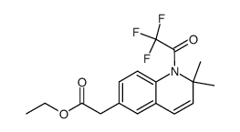 ethyl 2-(2,2-dimethyl-1-trifluoroacetyl-1,2-dihydro-6-quinolyl)acetate结构式