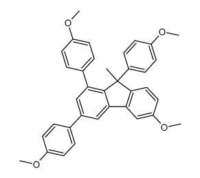 7-methoxy-1,3,9-tris(p-methoxyphenyl)-9-methylfluorene结构式