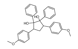 3,5-bis-(4-methoxy-phenyl)-1,2-diphenyl-cyclopentane-1,2-diol结构式