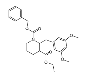 2-(3,5-Dimethoxy-benzyl)-piperidine-1,3-dicarboxylic acid 1-benzyl ester 3-ethyl ester Structure