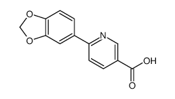 6-(苯并[d][1,3]二氧代l-5-基)烟酸结构式