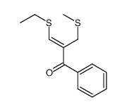 3-ethylsulfanyl-2-(methylsulfanylmethyl)-1-phenylprop-2-en-1-one Structure