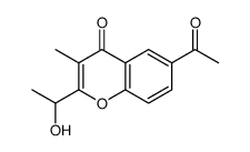 6-acetyl-2-(1-hydroxyethyl)-3-methylchromen-4-one Structure
