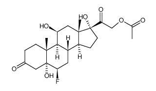 21-acetoxy-6β-fluoro-5,11β,17-trihydroxy-5α-pregnane-3,20-dione Structure