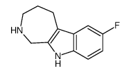 7-fluoro-1,2,3,4,5,10-hexahydroazepino[3,4-b]indole结构式