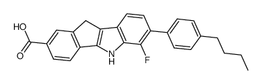 7-(4-Butyl-phenyl)-6-fluoro-5,10-dihydro-indeno[1,2-b]indole-2-carboxylic acid结构式