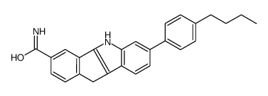 7-(4-butylphenyl)-5,10-dihydroindeno[1,2-b]indole-3-carboxamide结构式