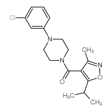 Methanone, [4-(3-chlorophenyl)-1-piperazinyl][3-methyl-5-(1-methylethyl)-4-isoxazolyl] Structure