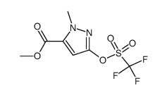 2-methyl-5-trifluoromethanesulfonyloxy-2H-pyrazole-3-carboxylic acid methyl ester Structure