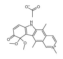 Acetate10,10-dimethoxy-2,5,11-trimethyl-9-oxo-9,10-dihydro-6H-pyrido[4,3-b]carbazol-2-ium;结构式