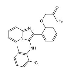 2-[2-(aminocarbonylmethoxy)phenyl]-3-(2-chloro-6-methylphenylamino)imidazo[1,2-a]pyridine结构式