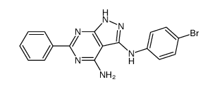 4-amino-3-(4-bromophenyl)amino-6-phenylpyrazolo[3,4-d]pyrimidine Structure