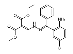 <(2-Amino-5-chlor-phenyl)-phenyl-methylenhydrazinomethylen>-malonsaeurediethylester结构式