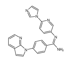 (E)-N'-(6-(1H-imidazol-1-yl)pyridin-3-yl)-4-(1H-pyrrolo[2,3-b]pyridin-1-yl)benzamidine Structure