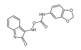 [(2-oxoindol-3-yl)amino] N-(1,3-benzodioxol-5-yl)carbamate结构式